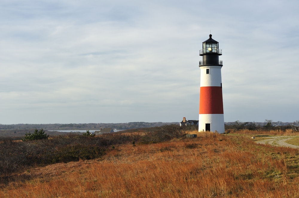 Sankatay Lighthouse on Nantucket, Cape Cod, MA