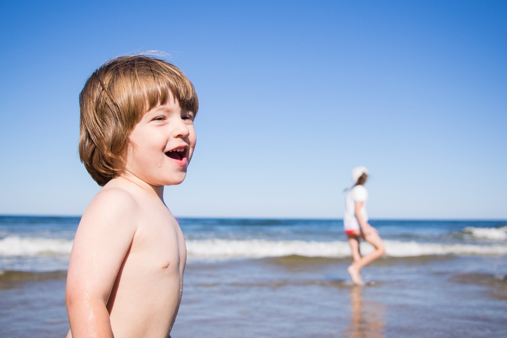 kids playing on beach