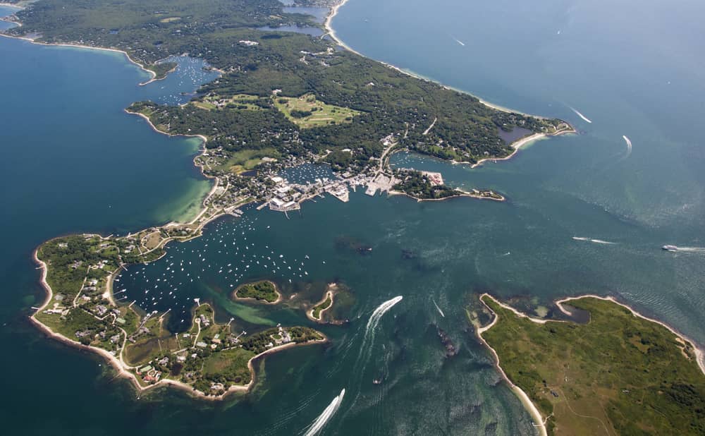 aerial view of Woods Hole, Cape Cod, Massachusetts